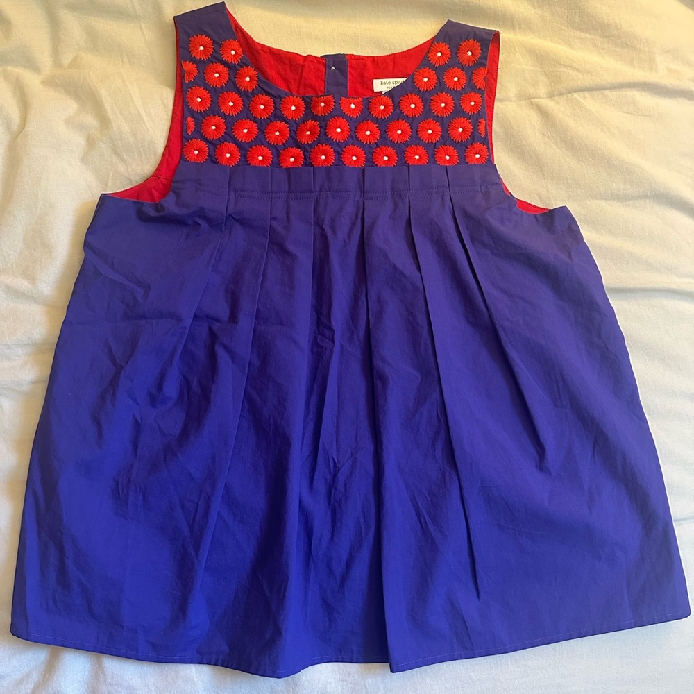 Kate Spade Button Back Purple Sleeveless Top